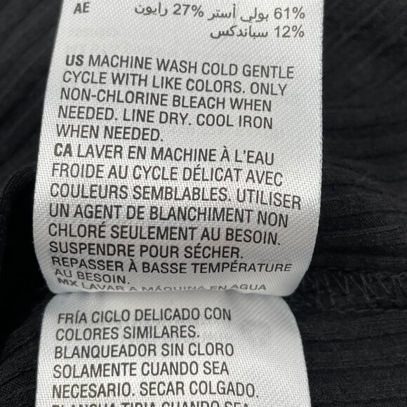 BAR III Women's Deep Black‎ One Shoulder Long Sleeve Ribbed Crop Top Medium - Picture 7 of 9